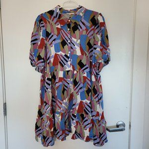 Geometric Button-up dress